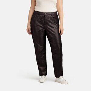 Old Navy High Waist Black Shine OG Loose Women's 12 Metallic Sheen NEW